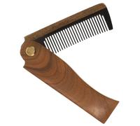 DECOMELODY Peigne à Barbe Pliable Bois Naturel et Corne Petit Peigne Portable pour Hommes pour Voyage et Entretien Moustache
