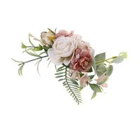 DECOMELODY Peigne de Mariage Blanc à Fleurs et Perles Accessoire de Cheveux Plume pour Mariée Barrette Décorative Polyvalente pour Coiffures de Mariage et Soirées Clip Adaptable