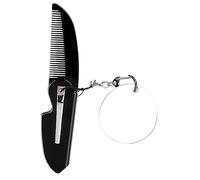 DECOMELODY Peigne Pliable Pour Hommes Porte-clés, Petit Peigne Pliant à Dents Fines, Compact Et Portable, Usage Voyage Et Poche, Miroir Ovale Intégré