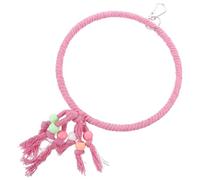 DECOMELODY Perchoir Balançoire Suspendue en Corde Coton Rose Grand Modèle Jouet D’équilibre pour Perroquets et Perruches Jeu en Volière Oiseaux Pet
