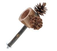 DECOMELODY Perchoir Bois pour Perroquet avec Tasse De Nourriture Support De Formation pour Perruches Et Petits Oiseaux Design Portable Et Multifonctionnel pour Entraînement Divertissement