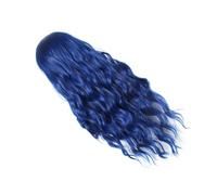 DECOMELODY Perruque Longue Ondulée Bleue Postiche Naturel Résistant Chaleur Coiffure Halloween Perruque Synthétique et Réaliste Accessoire Déguisement