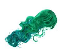 DECOMELODY Perruque Synthétique Verte Pour Femme Longue Et Bouclée Cheveux Résistants Chaleur Style Cosplay Confortable Et Respirante Pour Fêtes Et Usage Quotidien