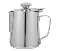 DECOMELODY Pichet à Lait Inox avec Bec Créatif et Couvercle Résistant pour Latte Art et Stockage de Café à ou