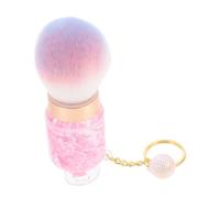 DECOMELODY Pinceau à Poudre De Maquillage Et Brosse De Nettoyage Pour Ongles Portable Taille Compacte Couleur Rose Applications Beauté Manucure Coquille Opp