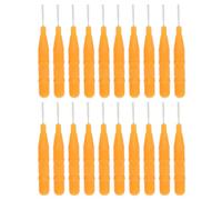 DECOMELODY Pinceau Maquillage Micro Brosse à Sourcils 20 Pièces Orange, Brosse Spooly Nylon, Outil Interdentaire pour Retouche Cils, Usage Personnel et Professionnel