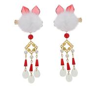 DECOMELODY Pinces Cheveux Chinoises Alliage avec Pompon Élégant Serre-tête Oreilles de Chat Décoratif Accessoires pour Vêtements Han Chinois de Barrettes Style Ancien