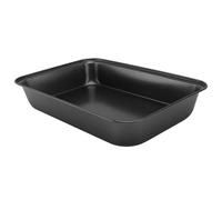 DECOMELODY Plaque à Rôtir Antiadhésive en Acier au Carbone Moyen, Plateau de Cuisson Rectangulaire Profond Noir, Plaque Pratique pour Barbecue Cuisine, Contenant Alimentaire Polyvalent,