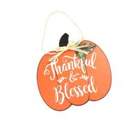 DECOMELODY Plaque Décorative Citrouille en Bois, Pendentif Suspendu pour Porte et Mur, Décoration Automne Thanksgiving, Panneau D'affichage Récolte Rustique pour Intérieur et Extérieur,