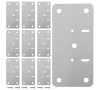 DECOMELODY Plaques de Réparation de Charnière D'armoire en Acier Inoxydable Argenté Structure Robuste et Plaque de Renforcement Lot de 10 Sets pour Réparation de Meubles