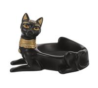 DECOMELODY Plateau à Bijoux en Résine Forme Chat Égyptien, Plat de Rangement Bureau Multifonction, Assiette à Bague Décorative Pratique pour Bijoux et Petits Objets, Accessoire Décoration