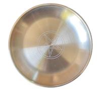 DECOMELODY Plateau Décoratif Pentacle Doré pour Rituels Chamaniques, Assiette Ronde en Métal, Accessoire Spirituel Unique pour Purification et Décoration Intérieure, Fournitures pour Rituel