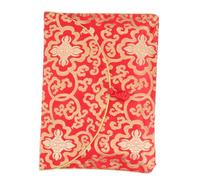DECOMELODY Pochette A4 Soie Brocart Rouge 33.5X24Cm Nœud Chinois pour Documents Écritures Bouddhistes Mariages Rangement Festif