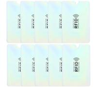 DECOMELODY Pochette de Protection RFID pour Carte D’identité, Lot de 10 | Aluminium et Pet, Anti-démagnétisation, pour Cartes Bancaires et Contrôle D’accès, Voyage et Événements