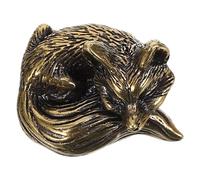 DECOMELODY Poignée de Meuble Renard en Laiton Massif Patiné, Bouton de Placard Vintage Élégant, Accessoire Décoration Intérieure pour Armoire et Commode, Tirage Meuble Ergonomique