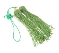 DECOMELODY Pompon Vert en Fil de Soie avec Nœud Chinois Traditionnel, Texture Résiliente et Légère, Décoration pour Épée de Tai Chi et Paquet d'arts Martiaux