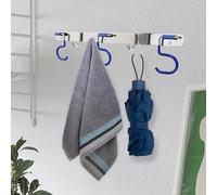 DECOMELODY Porte-Serviettes Mural Multifonction en Acier Inoxydable 3 Supports Balais 2 Crochets Support Mural pour Balai et Vêtements Rangement Salle de Bain Cuisine sans Perçage