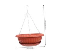 DECOMELODY Pot de Fleurs Suspendu Terre Cuite Rouge Brique avec Chaîne et Plateau Résistant Soleil et Hiver Jardinière Suspendue Élégante pour Plantes Intérieures et Extérieures Balcon et
