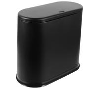 DECOMELODY Poubelle Compacte en Plastique Noire à Pression avec Couvercle Petite Poubelle de Chambre Multifonction pour Salle de Bain Bureau Cuisine pour Espaces Restreints avec Couvercle