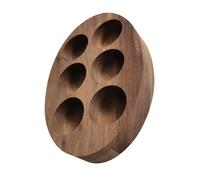 DECOMELODY Présentoir en Bois de Noyer pour Huiles Essentielles 6 Compartiments 15 ML Boîte de Rangement Pratique et Compacte pour Flacons D’Aromathérapie Coffret de Stockage Solide et