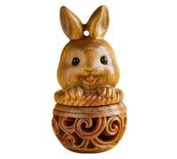 DECOMELODY Sachet Parfumé Lapin Bois Sculpté Creux Pendentif Suspendu Décoratif pour Sacoche Collier et Voiture Accessoire Artisanal Pratique et Résistant