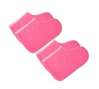 DECOMELODY Sachets De Cire Pieds 2 Paires Épais Protection Spa Soins Thérapeutiques Hydratants Pour Pieds Professionnels Couleur Rose Bord Blanc