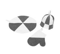 DECOMELODY Sauna Cap For Men And Women Thick Felt Water Absorbent Insulating Hat With Gloves And Mat Sauna Bath Set Heat Protection Spa Accessories