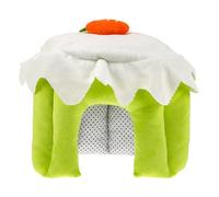 DECOMELODY Semi-Enclosed Soft Pet Bed for Small Animals Warm Winter Hideout for Guinea Pigs Rabbits Ferrets and Hedgehogs Portable Plush Nest