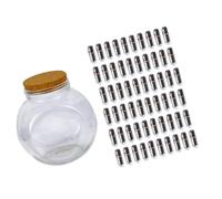 DECOMELODY Set de Bouteilles à Souhait Verre avec Capsules et Papier Message Kit Créatif pour Lettres Capsules Flacon Décoratif Noir avec Bouchon pour Messages Personnalisés et Décorations