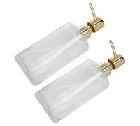 DECOMELODY Set de Bouteilles de Voyage Cosmétiques Verre Transparent Flacons Lotion Vides avec Pompe Pressable Réutilisables et Pratiques pour Déplacements