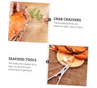 DECOMELODY Set Outils pour Fruits de Mer Acier Inoxydable Pinces Crabe Ergonomiques et Fourchettes à Crustacés Kit Casse-Noix Réutilisable pour Déguster Crabe et Noix