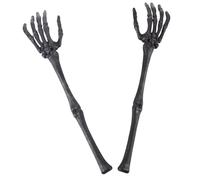 DECOMELODY Skeleton Hands Stake Halloween Party Supply Realistic Plastic Skeleton Arms Decoration for Outdoor Garden Cemetery Easy to Install Halloween Horror Props for Haunted House Bar
