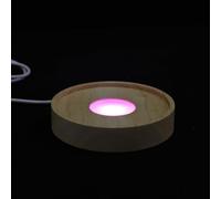 DECOMELODY Socle Lumineux LED en Bois pour Cristal Décoratif Base D’Affichage LED Multicolore Éclairage USB pour Décoration D’Intérieur et Bureau Présentoir Lumineux pour Objets en Verre 1