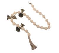 DECOMELODY Sonnette pour Chien D’intérieur 96 Cm en Macramé Perles en Bois et Clochettes Sensibles pour Entraînement la Propreté et Communication Lors des Sorties