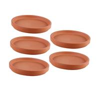 DECOMELODY Soucoupes en Céramique pour Pots De Fleurs 5pcs Support De Jardinière 11 * 1.5 Cm Bac De Drainage Multifonctionnel Design Naturel