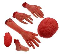 DECOMELODY Soutenir Accessoire Durable Corps brisé Accessoire créatif 6PCS Silicone léger réutilisable Simulation Human Organ pour Halloween Party et Haunted House Decoration
