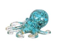 DECOMELODY Statue Pieuvre Cristal Naturel avec de Turquoise et Dor Décoration de Bureau et Maison Originale pour Ambiance Apaisante Ornement Polyvalent pour Espace Intérieur