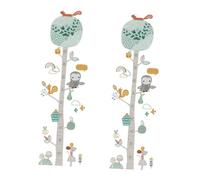 DECOMELODY Sticker Mural Toise Hauteur Autocollant Chambre Garçon Fille Tableau Mural Garçon Fille Design Animaux Forêt Colorée Mesure Hauteur Garçon Fille Auto-adhésive Étanche sans Résidu