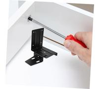 DECOMELODY Support Étagère Renforcé Équerre Angle Robuste pour Fixation Murale Armoire de Salle de Bain Support Stable et Facile à Installer de Noir