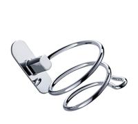 DECOMELODY Support Mural pour Sèche-Cheveux en Acier Inoxydable Argenté Rack sans Perforation Étagère de Rangement Pratique pour Sèche-Cheveux de Salle de Bain Accessoire Solide pour