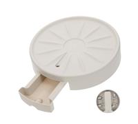 DECOMELODY Support Pot Fleur Roulette Rond Blanc Tiroir Amovible Et Drainage pour Plantes D'intérieur Ventilation Racinaire