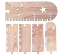DECOMELODY Toise Murale en Bois Étoiles Tableau de Croissance pour Garçon et Filles Décoration Murale Garçon Fille Règle de Mesure Hauteur pour Chambre Design Simple