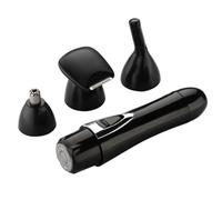 DECOMELODY Tondeuse à Poils de Nez Électrique Multifonction 4-en-1 Rechargeable USB Compacte et Légère Couleur Noire Appareil d'Épilation Précis pour Hommes et Femmes Usage Visage et