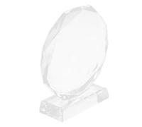DECOMELODY Trophée en Cristal Octogonal 8 CM Plaque Décorative Vierge Personnalisable Prix et Trophées pour Adultes Cadre Photo en Verre Récompenses Vierges pour Événements et