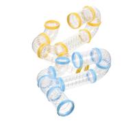 DECOMELODY Tunnel Tube pour Hamster Plastique Transparent Lot de 2 Sets de Connecteurs pour Cage Extension Externe Favorise Le Mouvement pour Souris Gerbilles Rongeurs