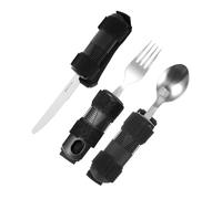 DECOMELODY Ustensiles Adaptés Anti-tremblements avec Poignées Ergonomiques Set Pondéré pour Arthrite et Rééducation Couverts Assistés pour Personnes Âgées et Handicapées