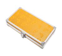 DECOMELODY Valise Aluminium Portable Petite Taille Dorée, Boîte à Outils Multifonction Légère Poignée, Étui de Rangement Professionnel pour Cosmétiques et Accessoires, Organisateur Pratique