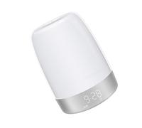 DECOMELODY Veilleuse Tactile LED Réveil Lumineux et Minuterie Lampe de Chevet LED à 7 Couleurs Lumière Croissante Simulant Lever du Soleil 3 Niveaux de Luminosité pour Chambre et Bureau