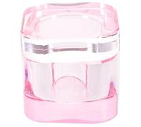 DECOMELODY Verre Cristal Manucure avec Couvercle Coupe Carrée Épaisse pour Ongles Acryliques Récipient Compact pour Poudre et Liquide Nail Art