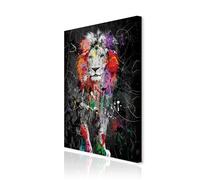 decomonkey Impression sur Toile Animau Abstrait 80x120 1 Pièce Déco Salon | Tableau decoration murale, Cadre en Bois, Peinture sur Toile, Abstraction aquarelles coloré chats lions animaux